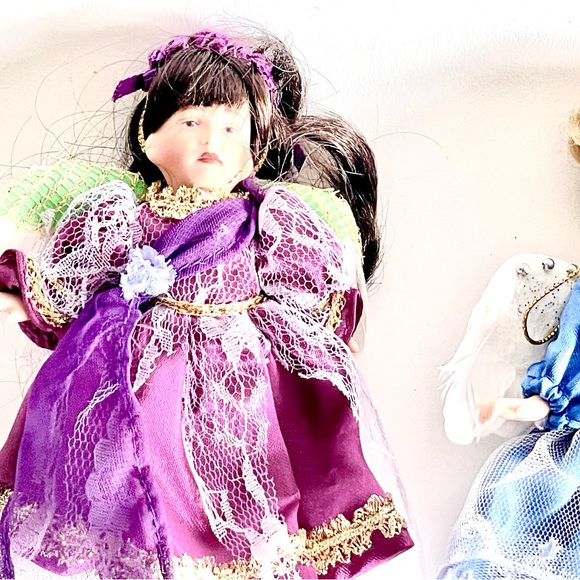 3 Vintage Paradise Galleries Porcelain Doll Christmas Holiday Ornaments - Picture 7 of 10